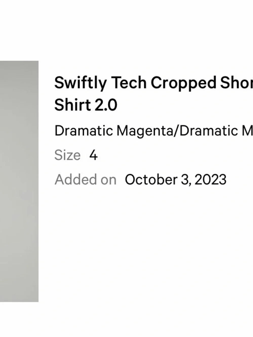 Swiftly Tech Cropped Short-Sleeve Shirt 2.0